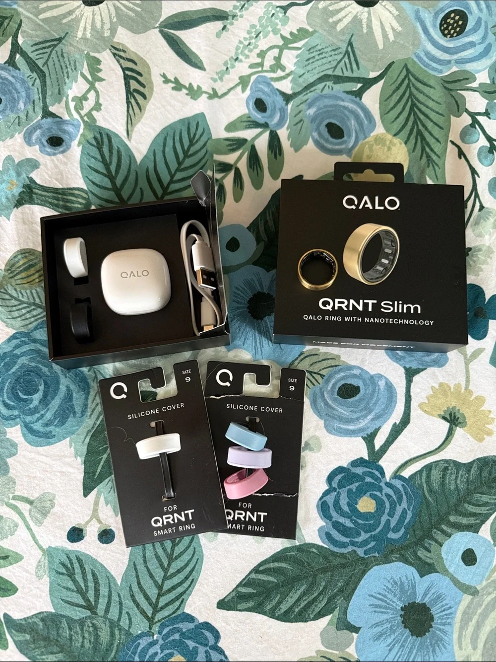 QALO QRNT Slim Smart Ring With Accessories (Size 9 Gold)